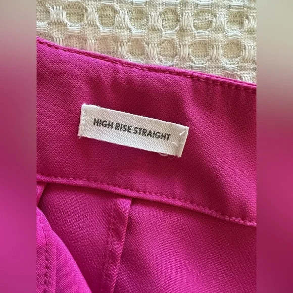 LOFT Hot Pink Straight Leg Trouser Pants Size 12 - Picture 4 of 5